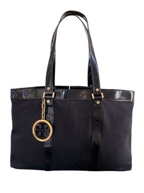 Tory Burch Black Canvas Tote Large